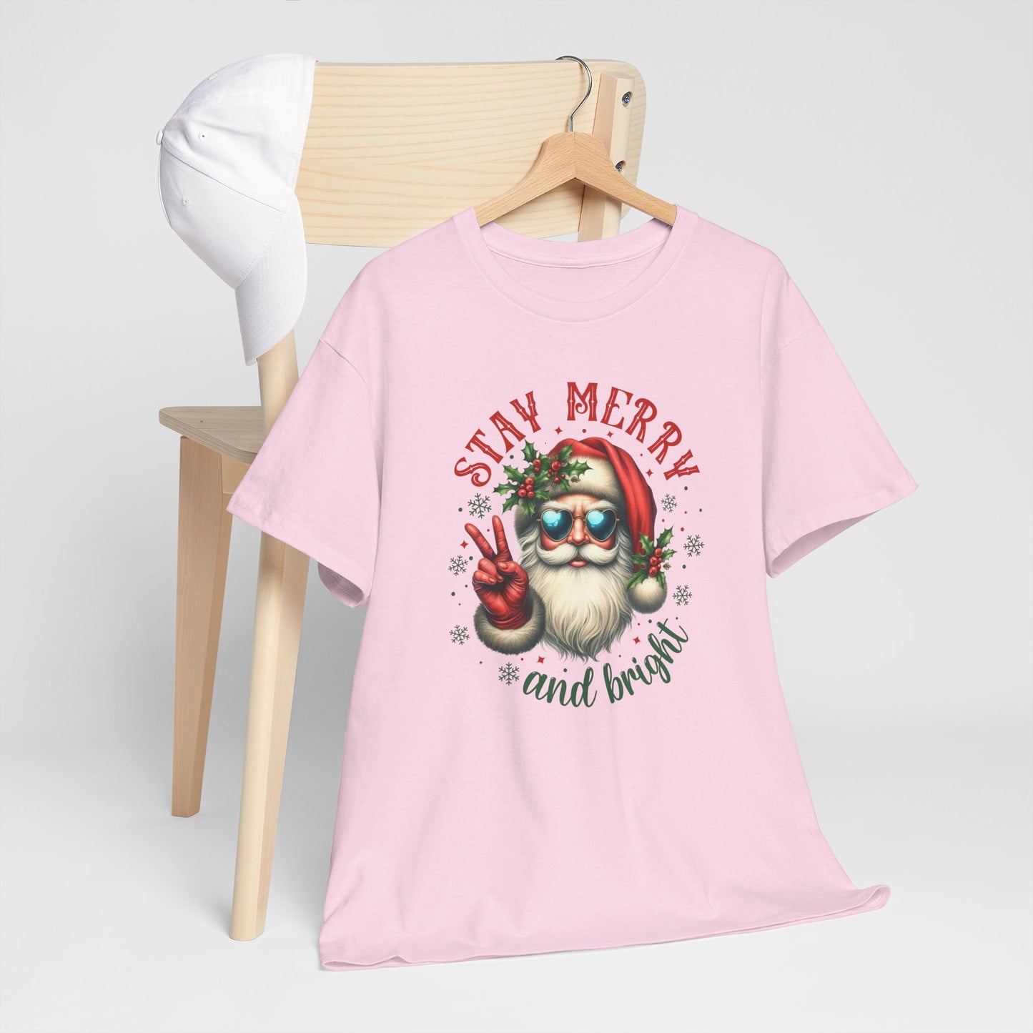 Stay Merry Holiday Heavy Cotton Tee | Fun Christmas Shirt