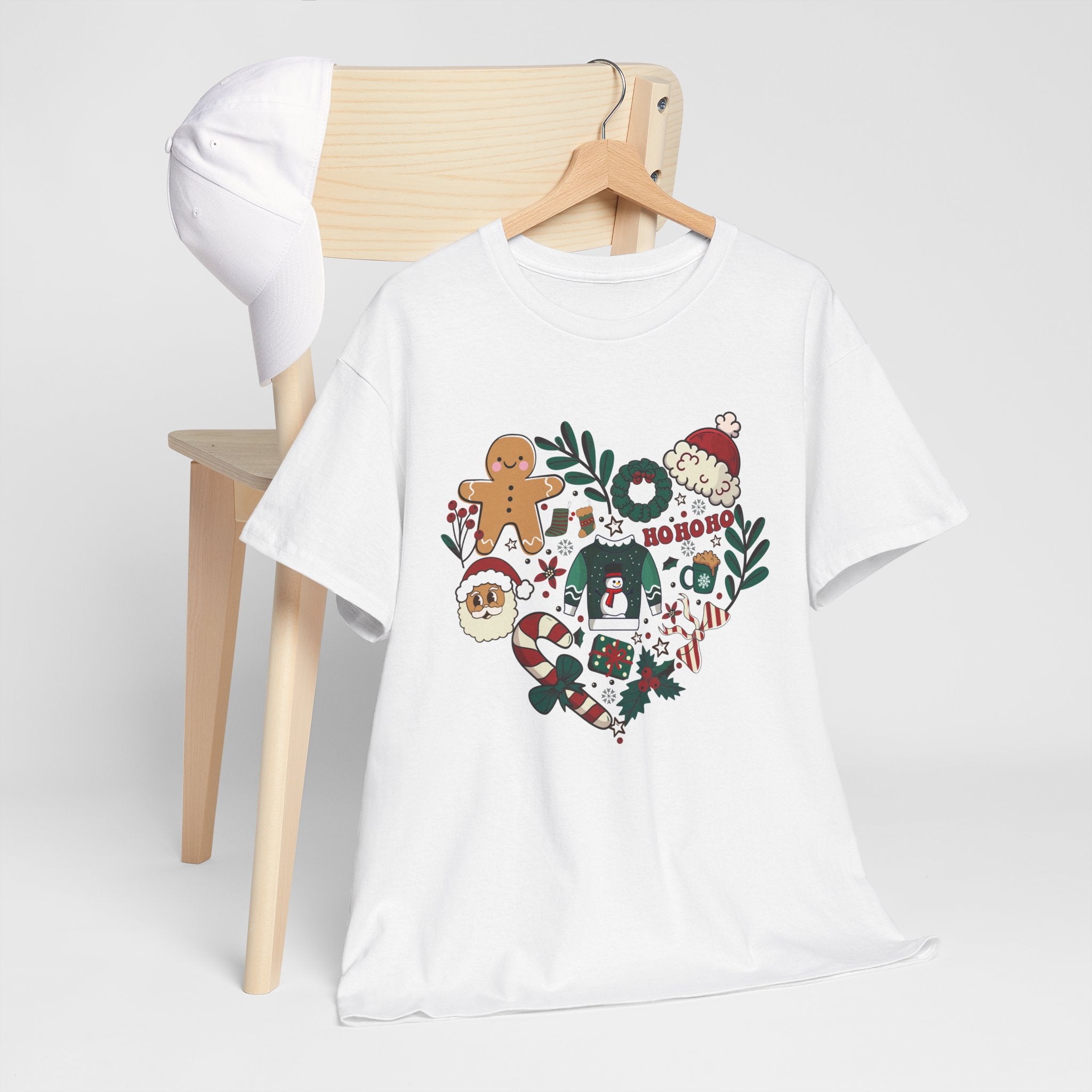 Festive Holiday Heart Heavy Cotton Tee