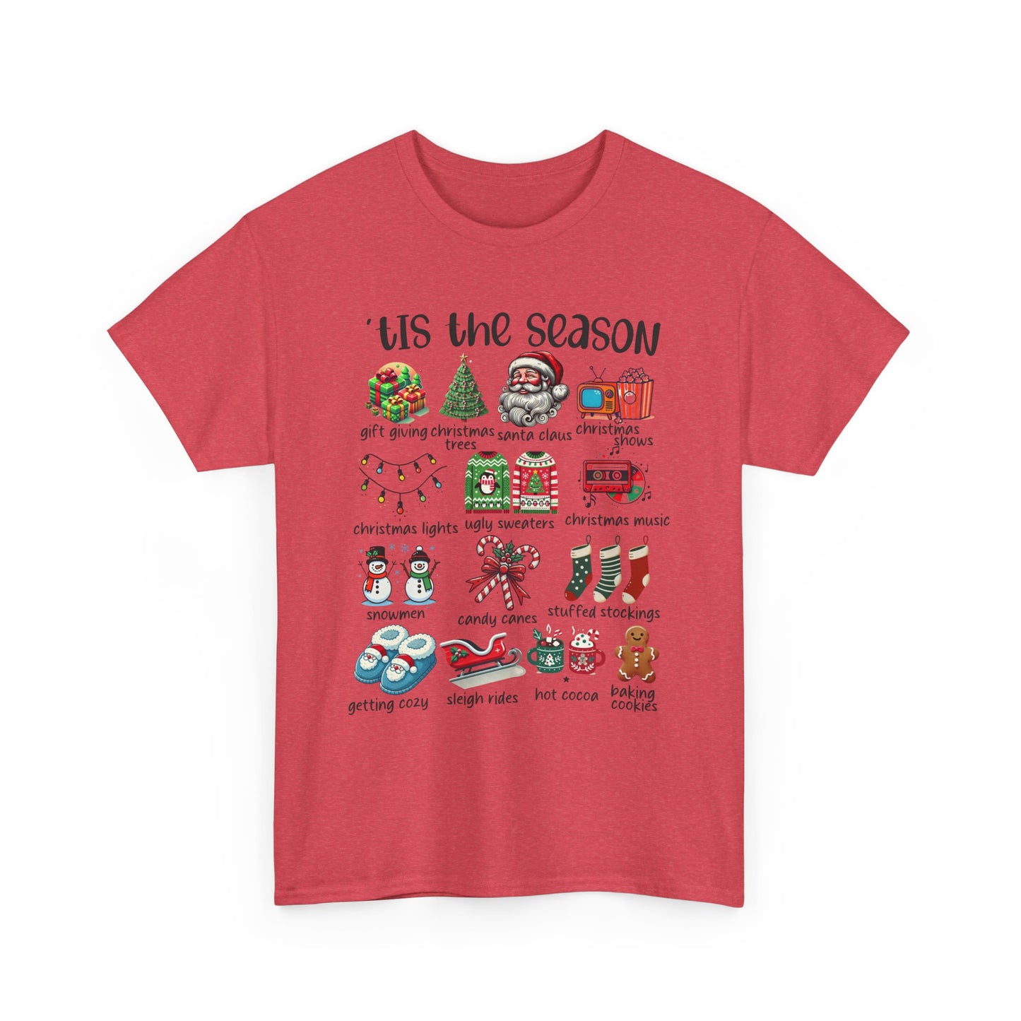 'Tis the Season Heavy Cotton Tee - Holiday Cheer and Festive Fun