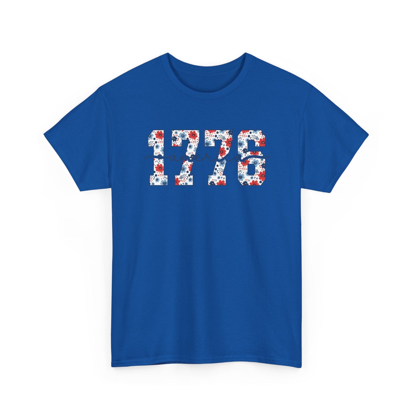 1776 Floral Patriotic T‑Shirt — Americana Independence Day Tee