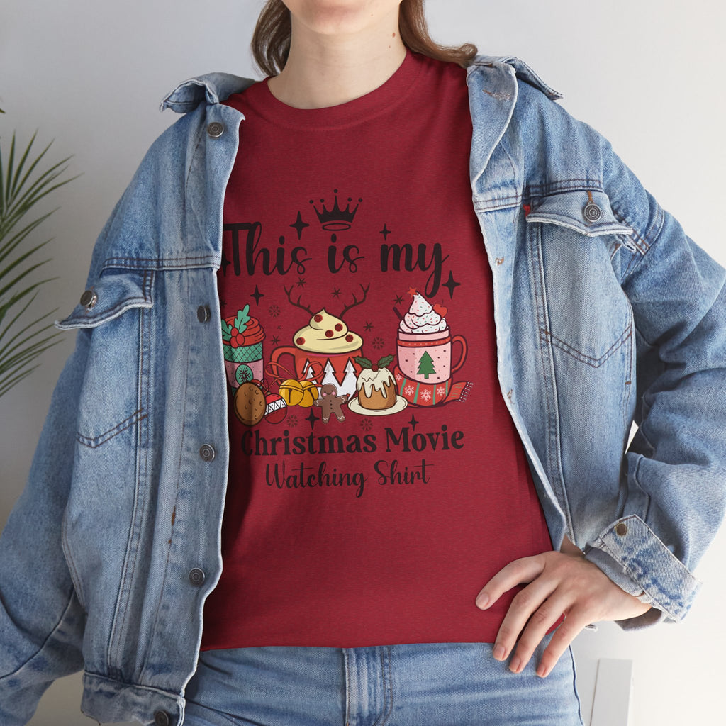 Christmas Movie Watching Tee - Heavy Cotton Shirt