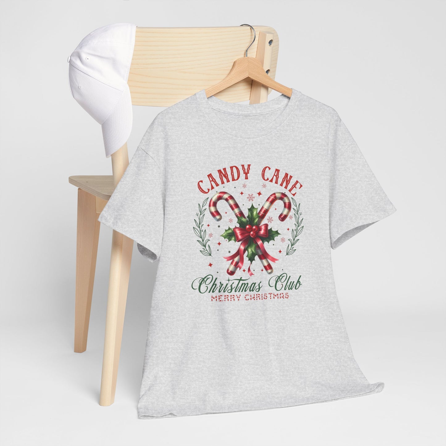 Candy Cane Christmas Club Heavy Cotton Tee - Merry Christmas Holiday Shirt