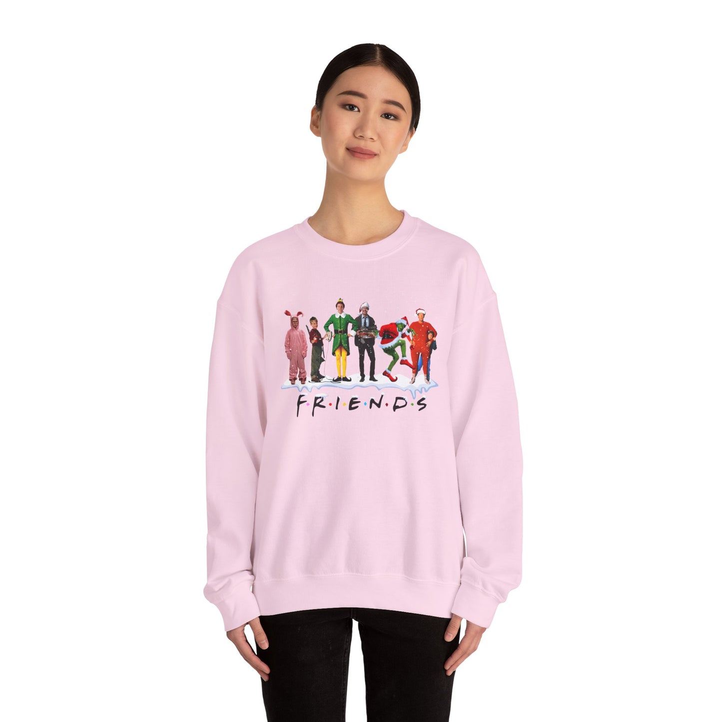 Festive Friends Crewneck Sweatshirt - Cozy Holiday Apparel