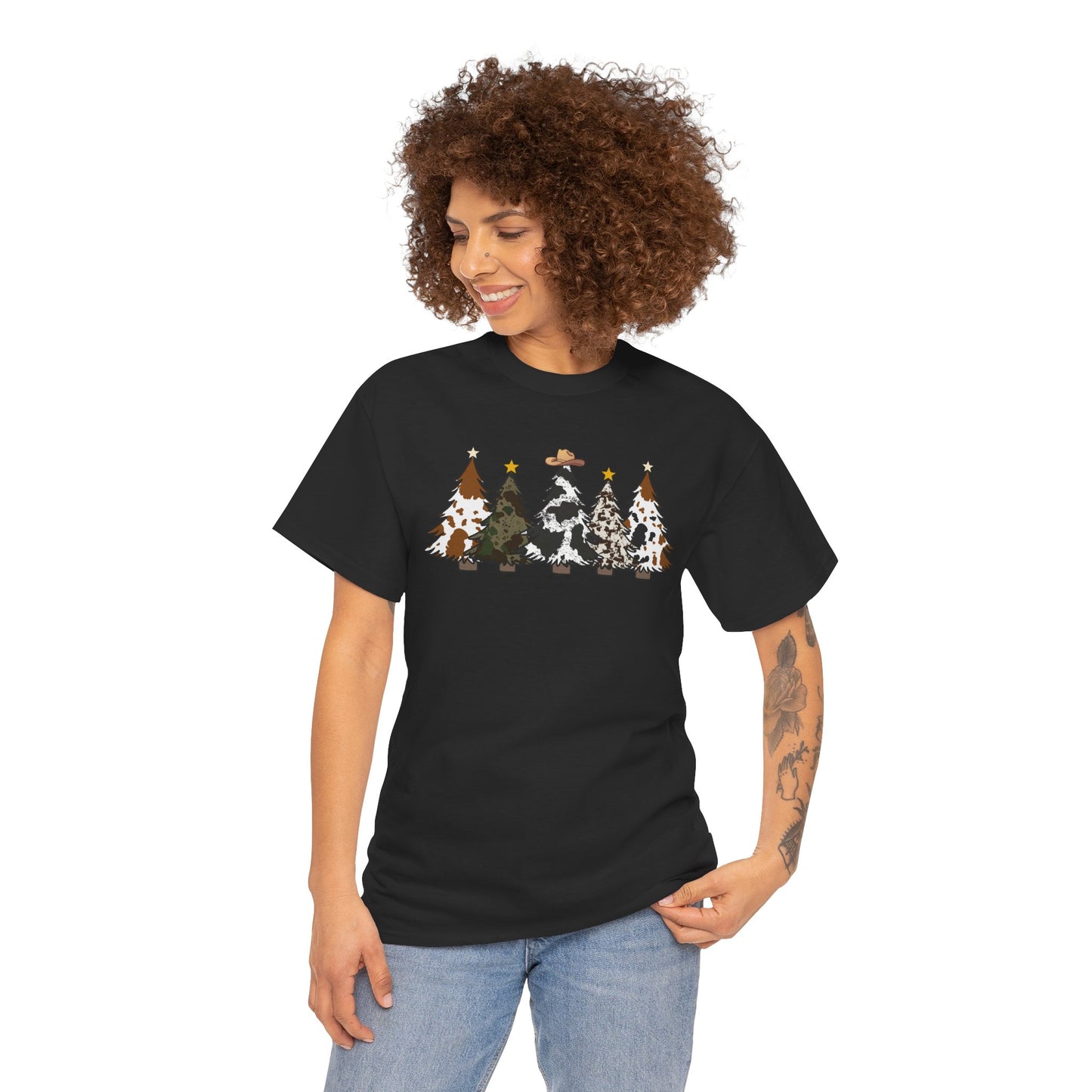 Whimsical Holiday Trees Heavy Cotton Tee