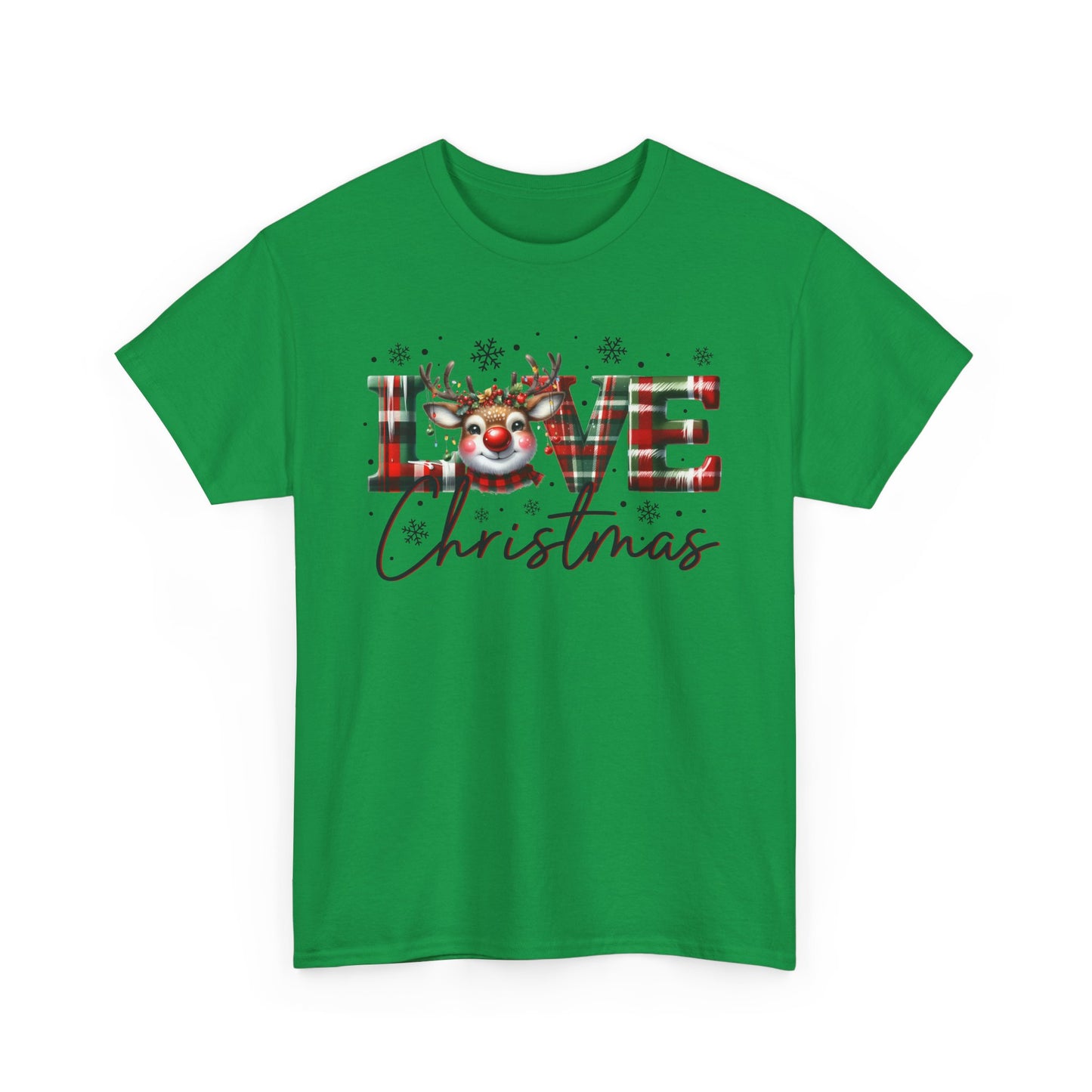 Love Christmas Heavy Cotton Tee - Festive and Comfortable Holiday Apparel
