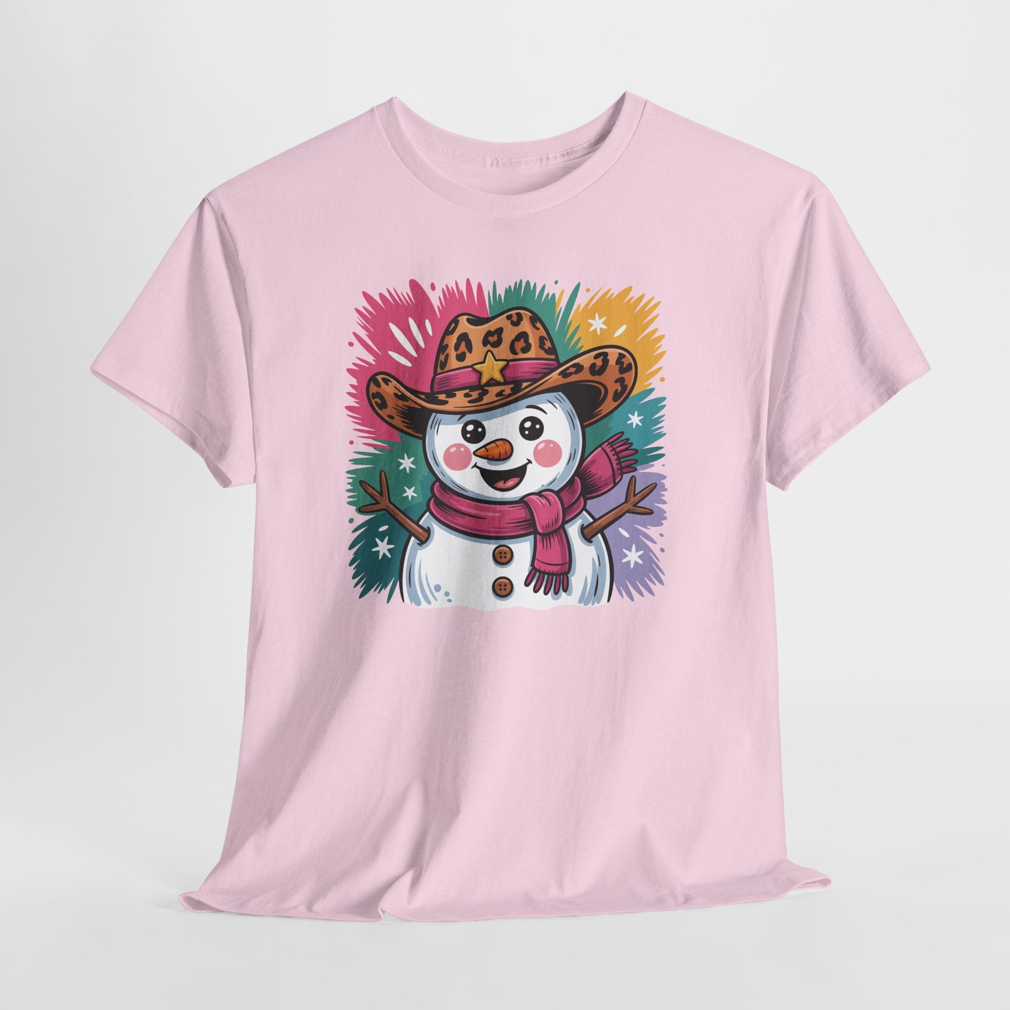 Cute Western Snowman Holiday Tee