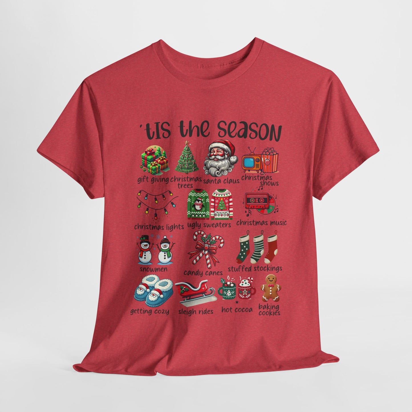 'Tis the Season Heavy Cotton Tee - Holiday Cheer and Festive Fun