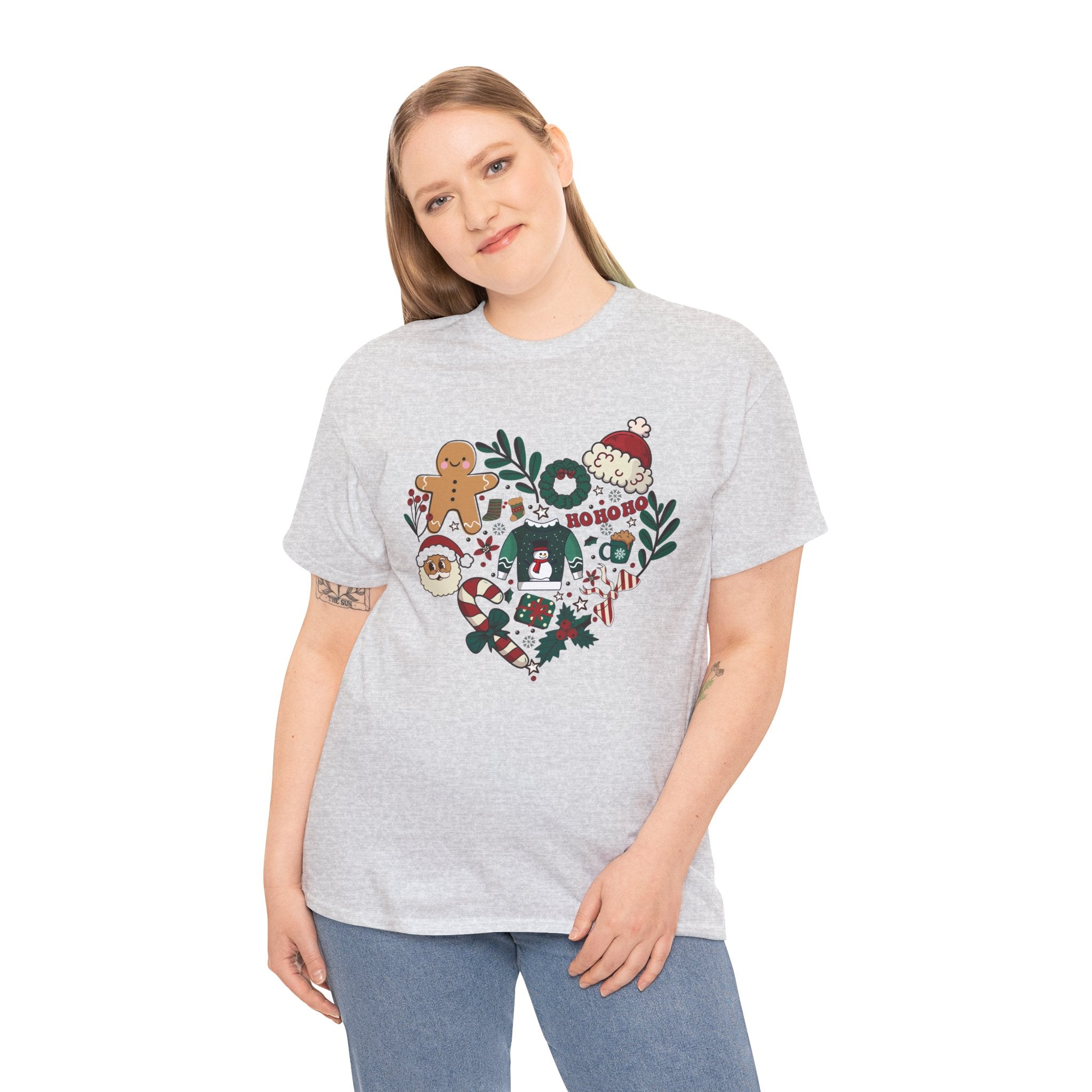 Festive Holiday Heart Heavy Cotton Tee