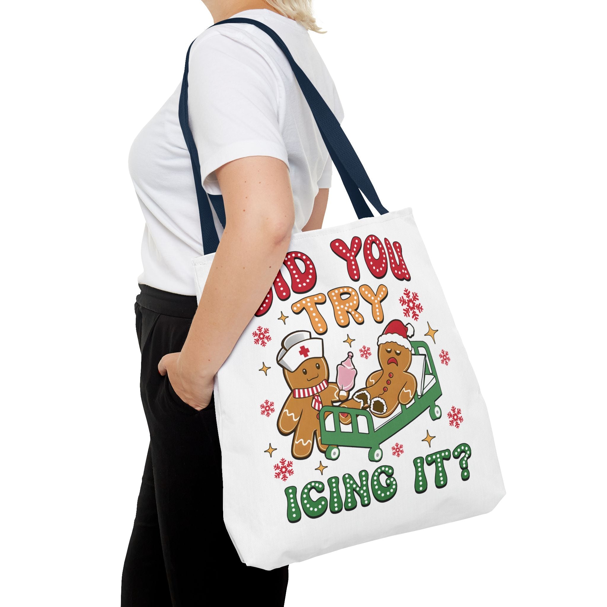 Funny Holiday Tote Bag - "Did You Try Icing It?" Christmas Gift