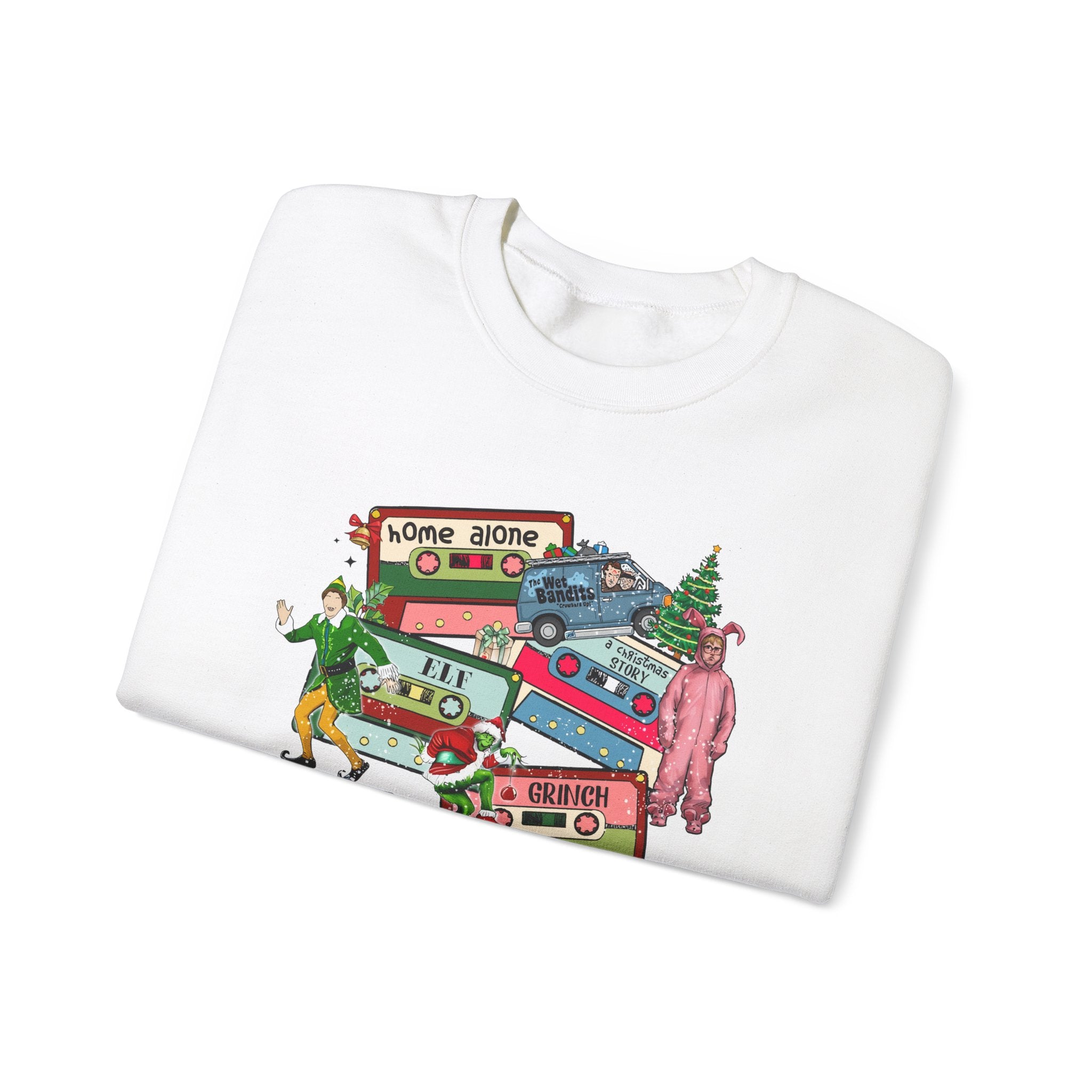 Retro Holiday Movie Crewneck Sweatshirt – Cozy & Festive Design