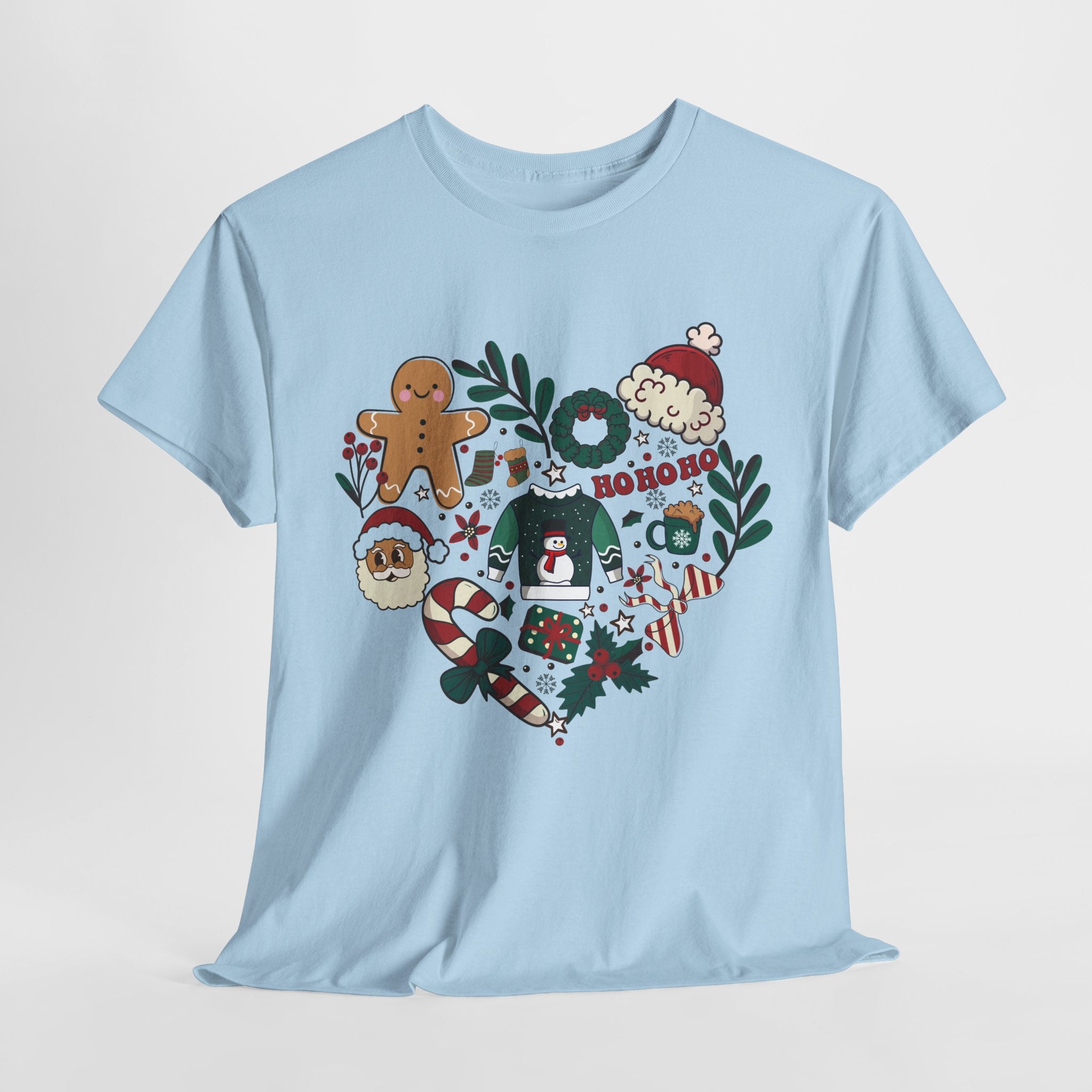 Festive Holiday Heart Heavy Cotton Tee