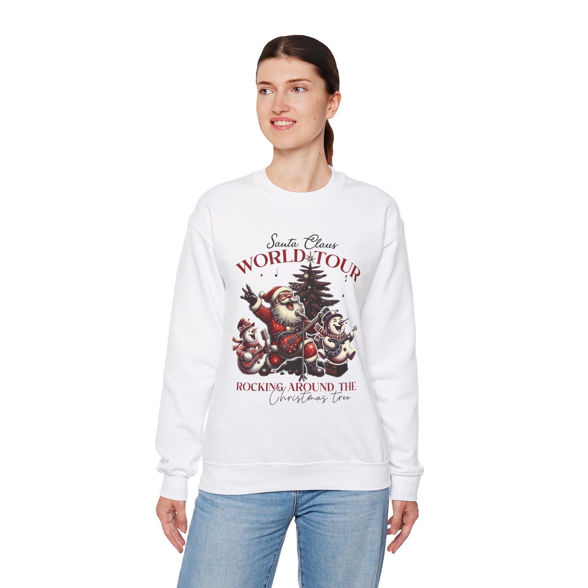 Santa Claus World Tour Crewneck Sweatshirt - Rocking Around the Christmas Tree