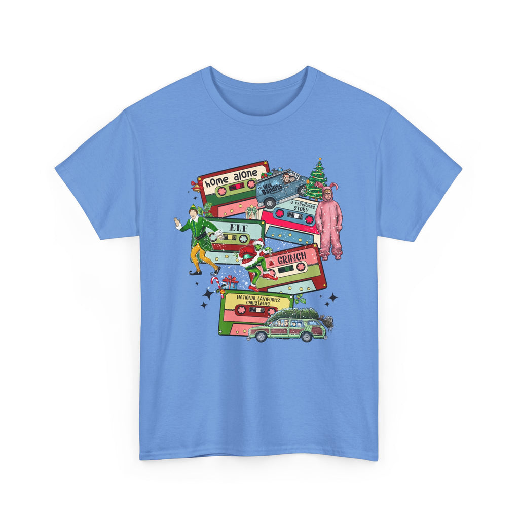 Retro Holiday Vibes Heavy Cotton Tee - 'Home Alone' Christmas Design