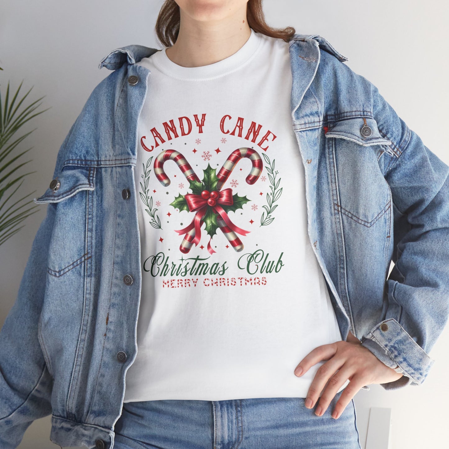 Candy Cane Christmas Club Heavy Cotton Tee - Merry Christmas Holiday Shirt