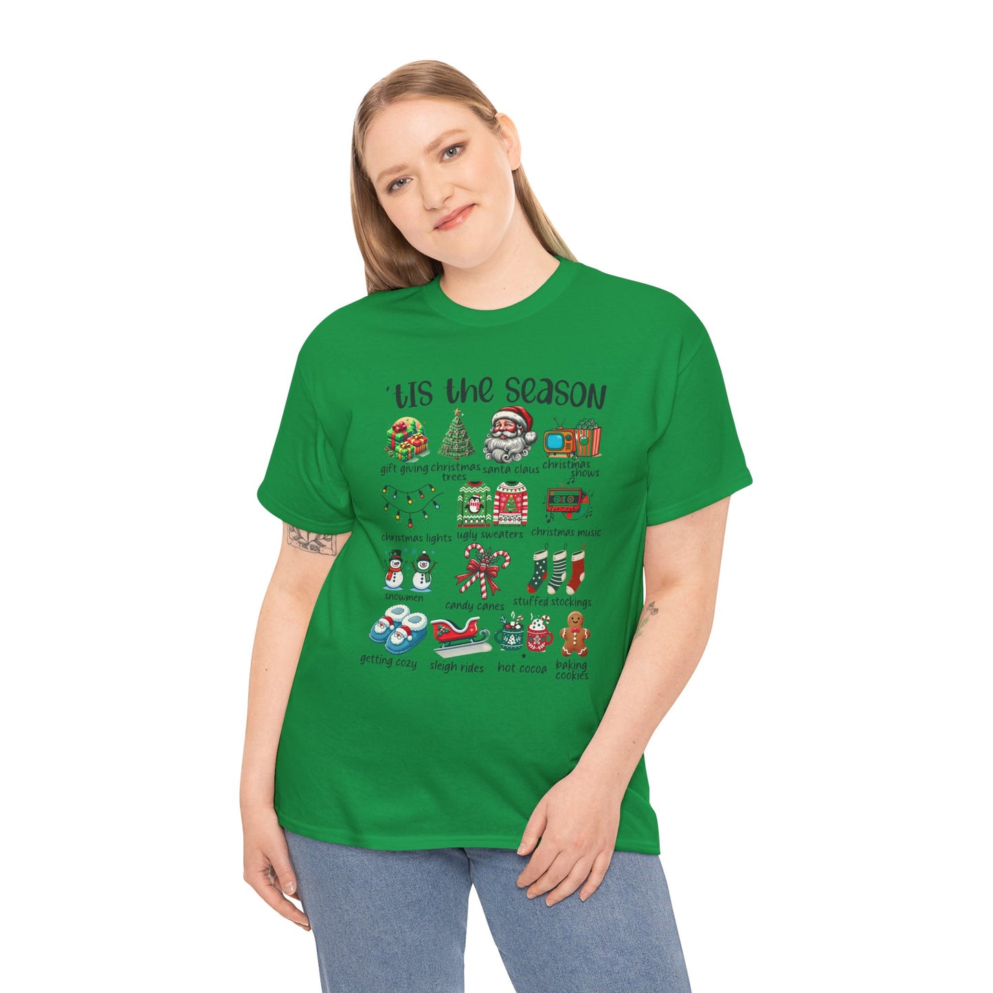 'Tis the Season Heavy Cotton Tee - Holiday Cheer and Festive Fun