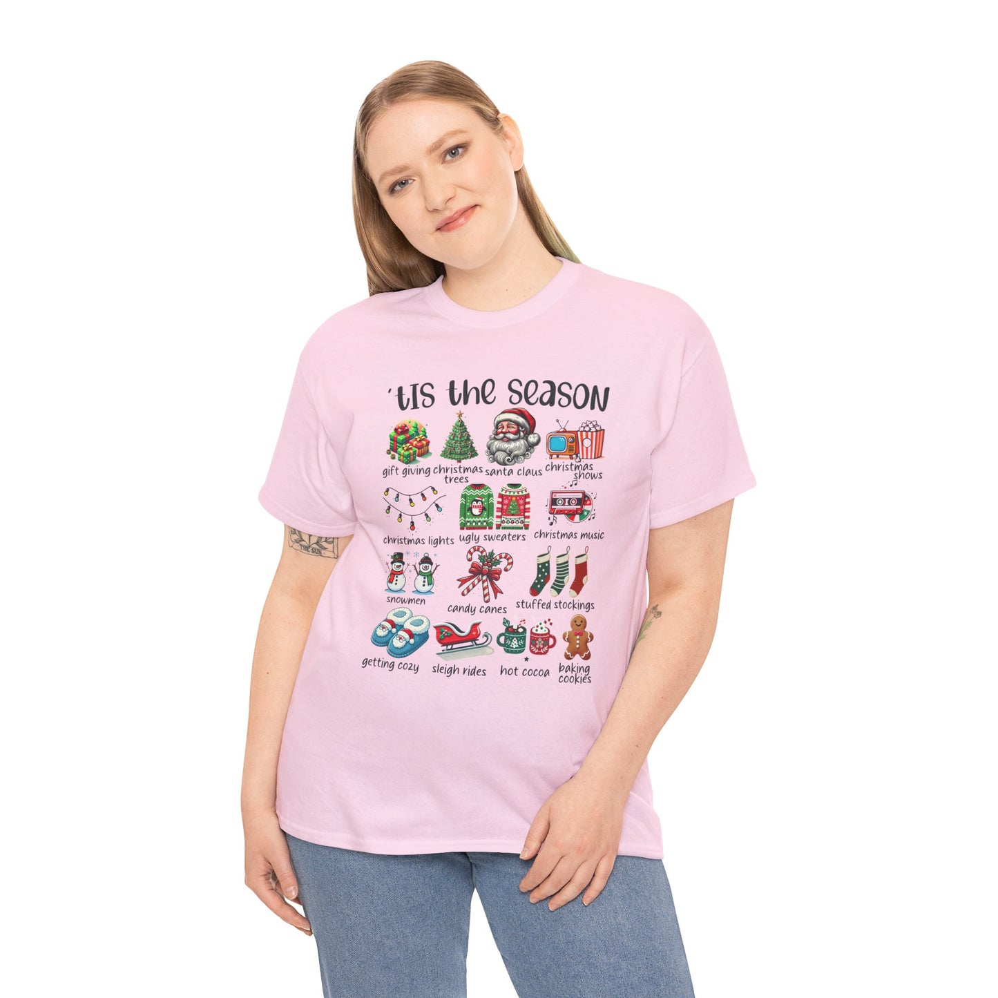'Tis the Season Heavy Cotton Tee - Holiday Cheer and Festive Fun