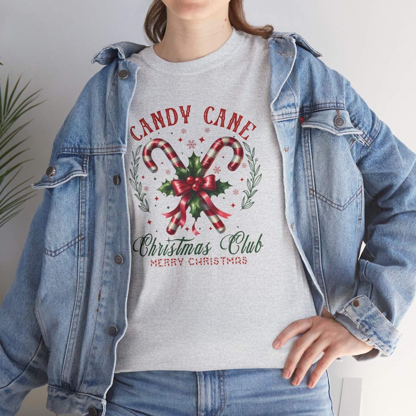 Candy Cane Christmas Club Heavy Cotton Tee - Merry Christmas Holiday Shirt