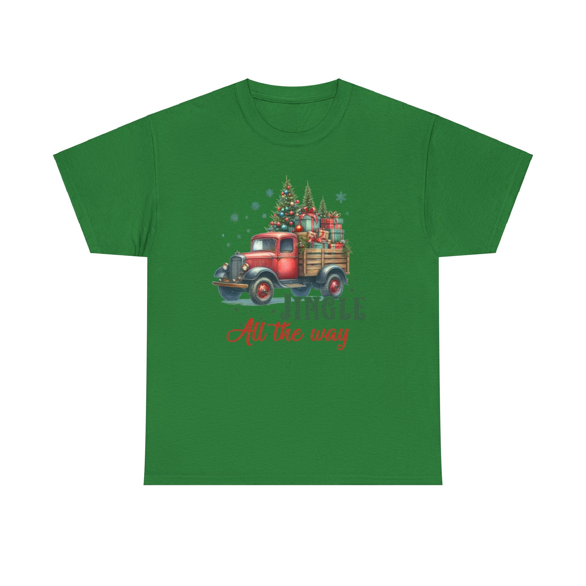 Jingle All the Way Holiday Tee - Heavy Cotton Shirt for Christmas Celebrations