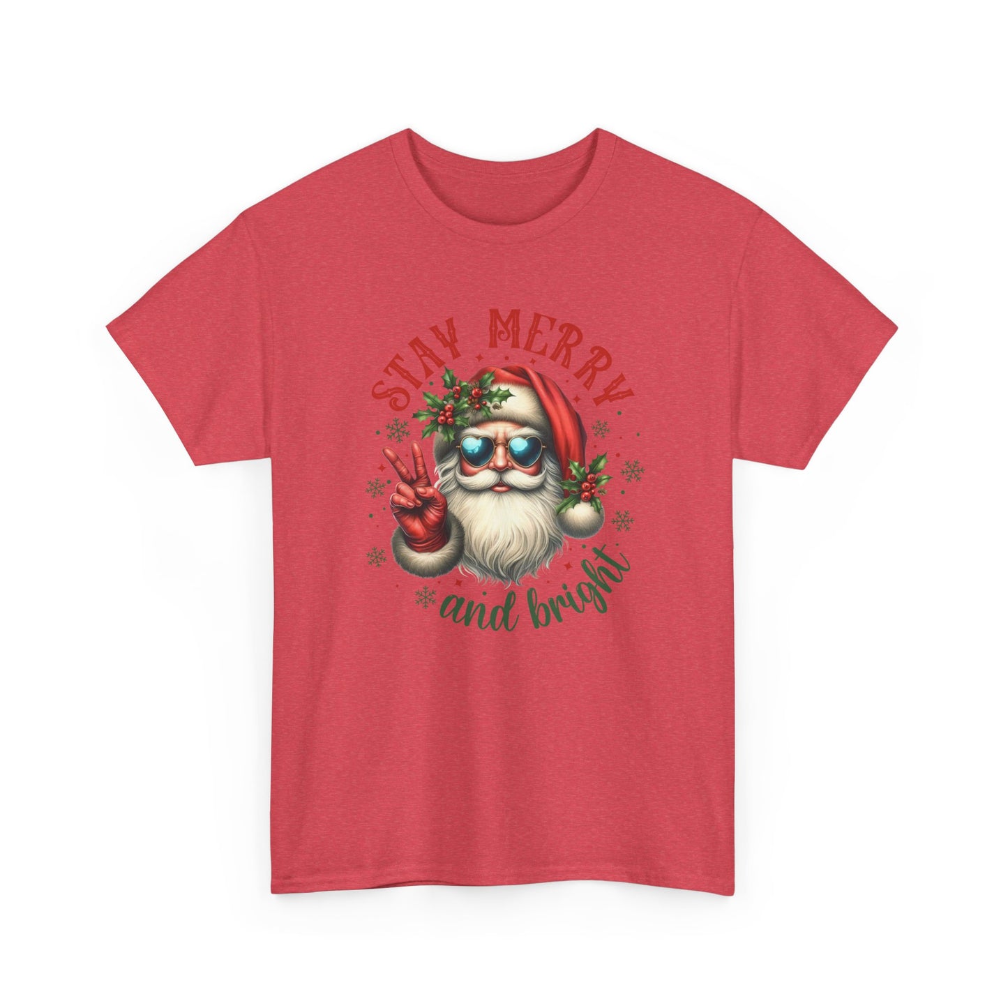 Stay Merry Holiday Heavy Cotton Tee | Fun Christmas Shirt