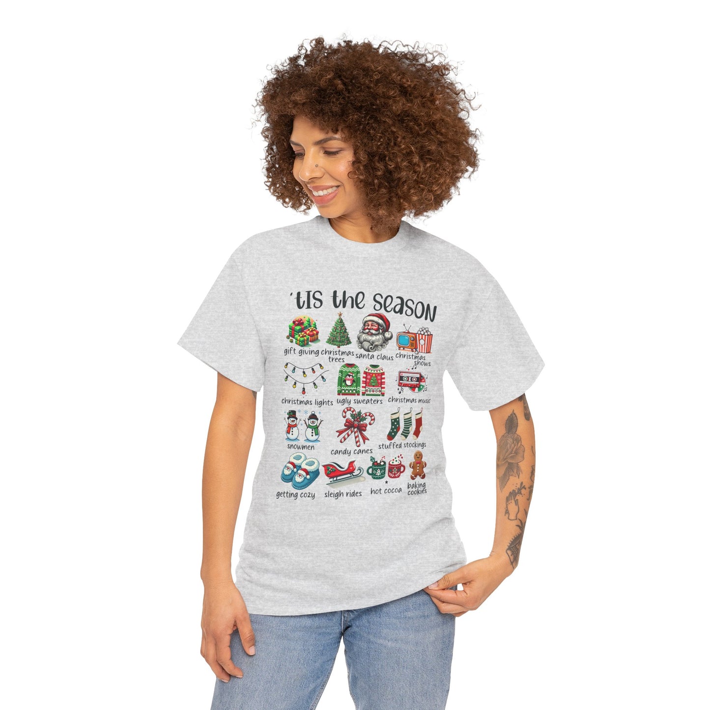 'Tis the Season Heavy Cotton Tee - Holiday Cheer and Festive Fun