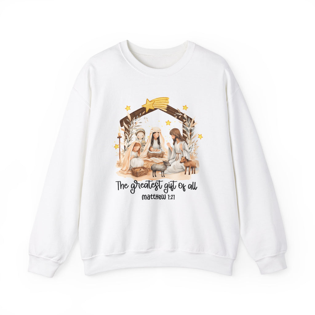Christmas Nativity Crewneck Sweatshirt - "The Greatest Gift of All"