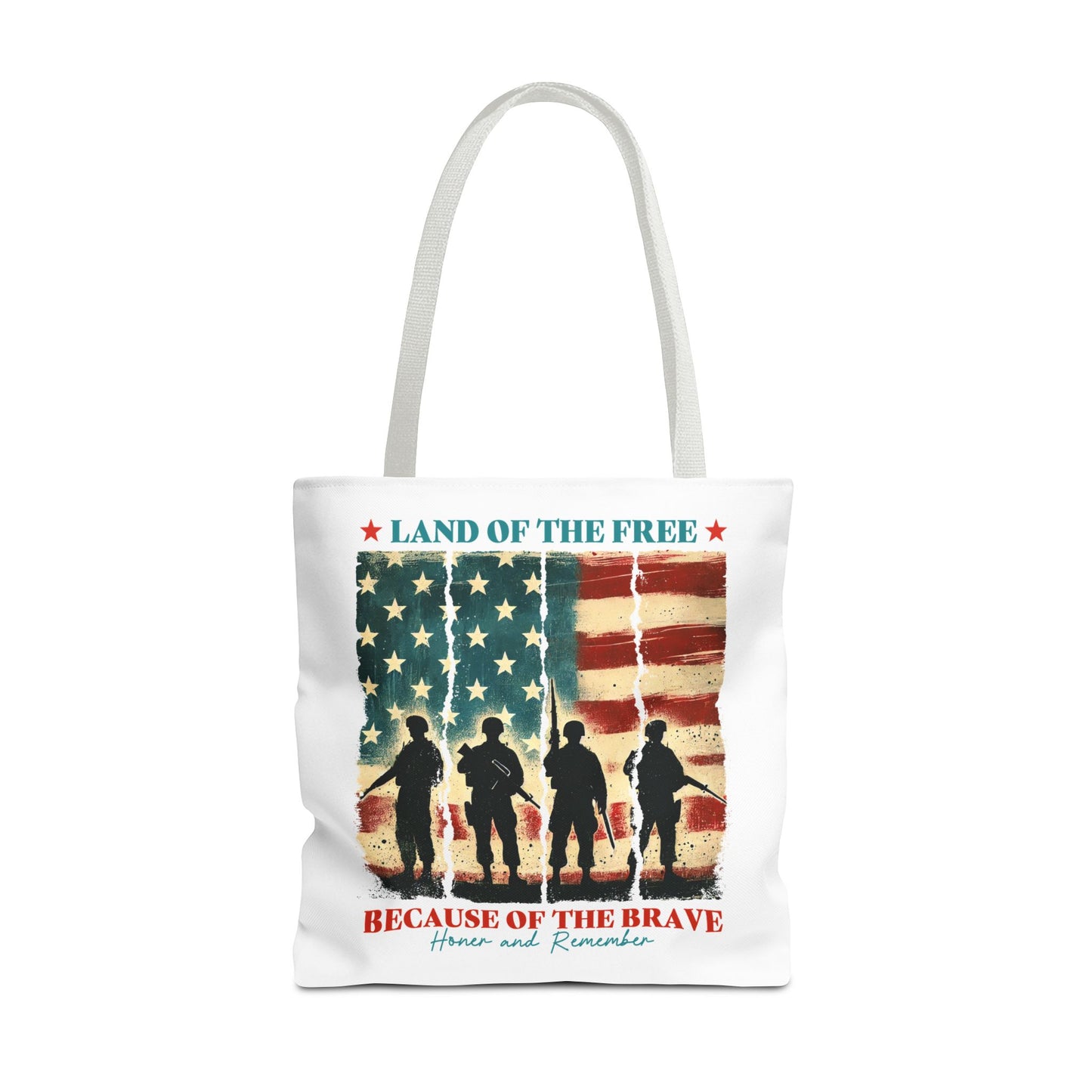 Patriotic Tote Bag - Land of the Free, Because of the Brave