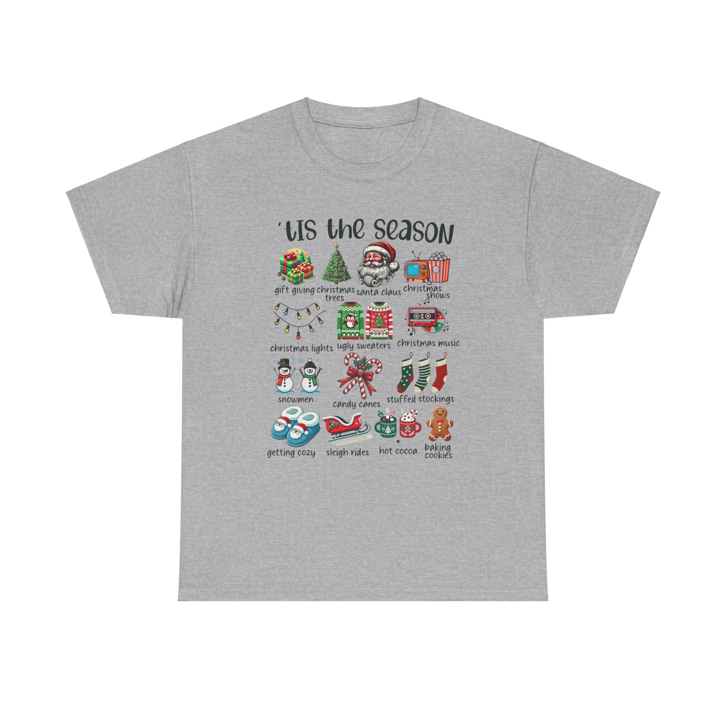 'Tis the Season Heavy Cotton Tee - Holiday Cheer and Festive Fun