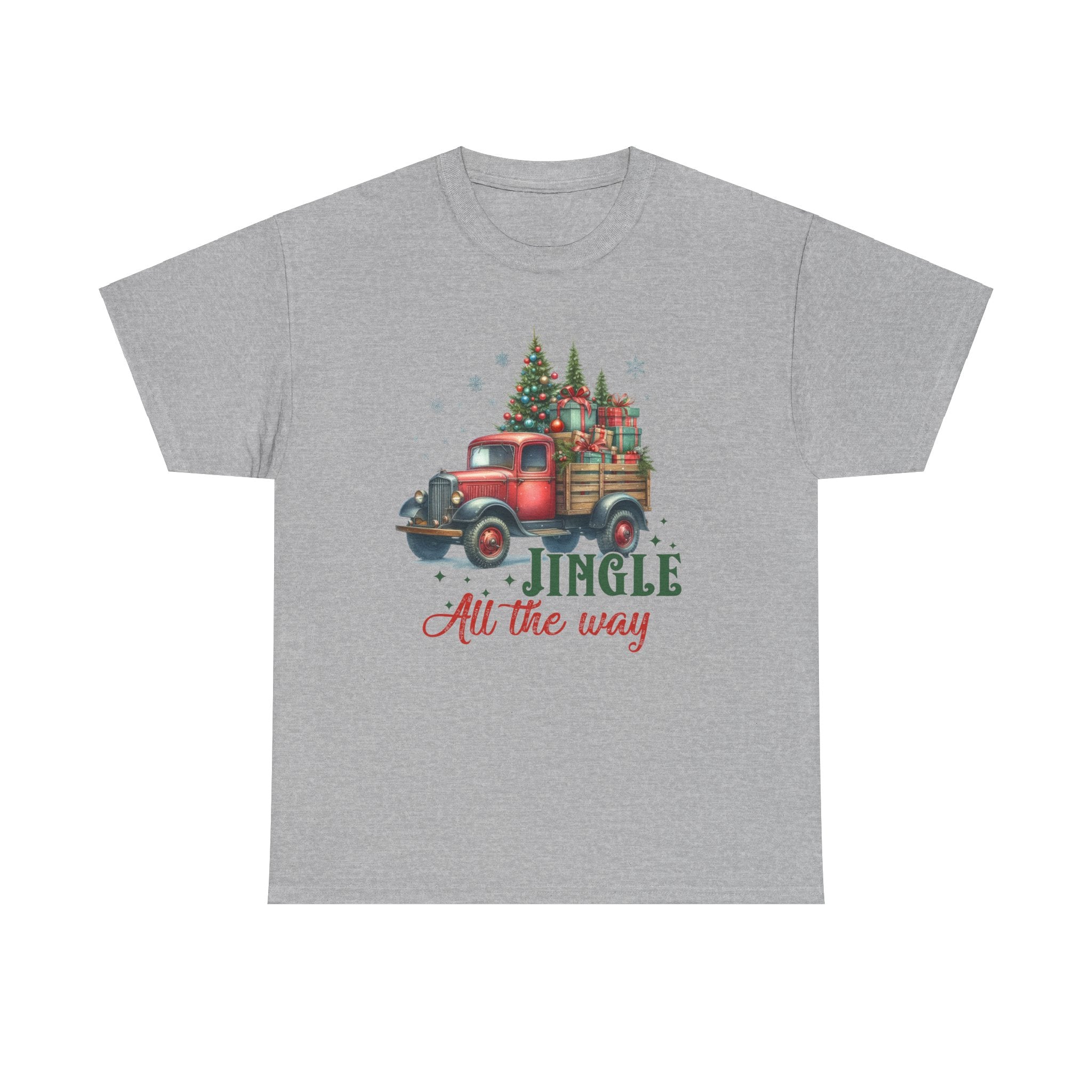 Jingle All the Way Holiday Tee - Heavy Cotton Shirt for Christmas Celebrations