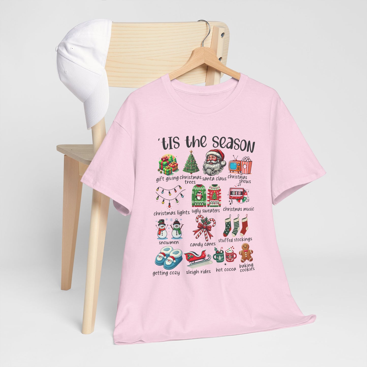 'Tis the Season Heavy Cotton Tee - Holiday Cheer and Festive Fun