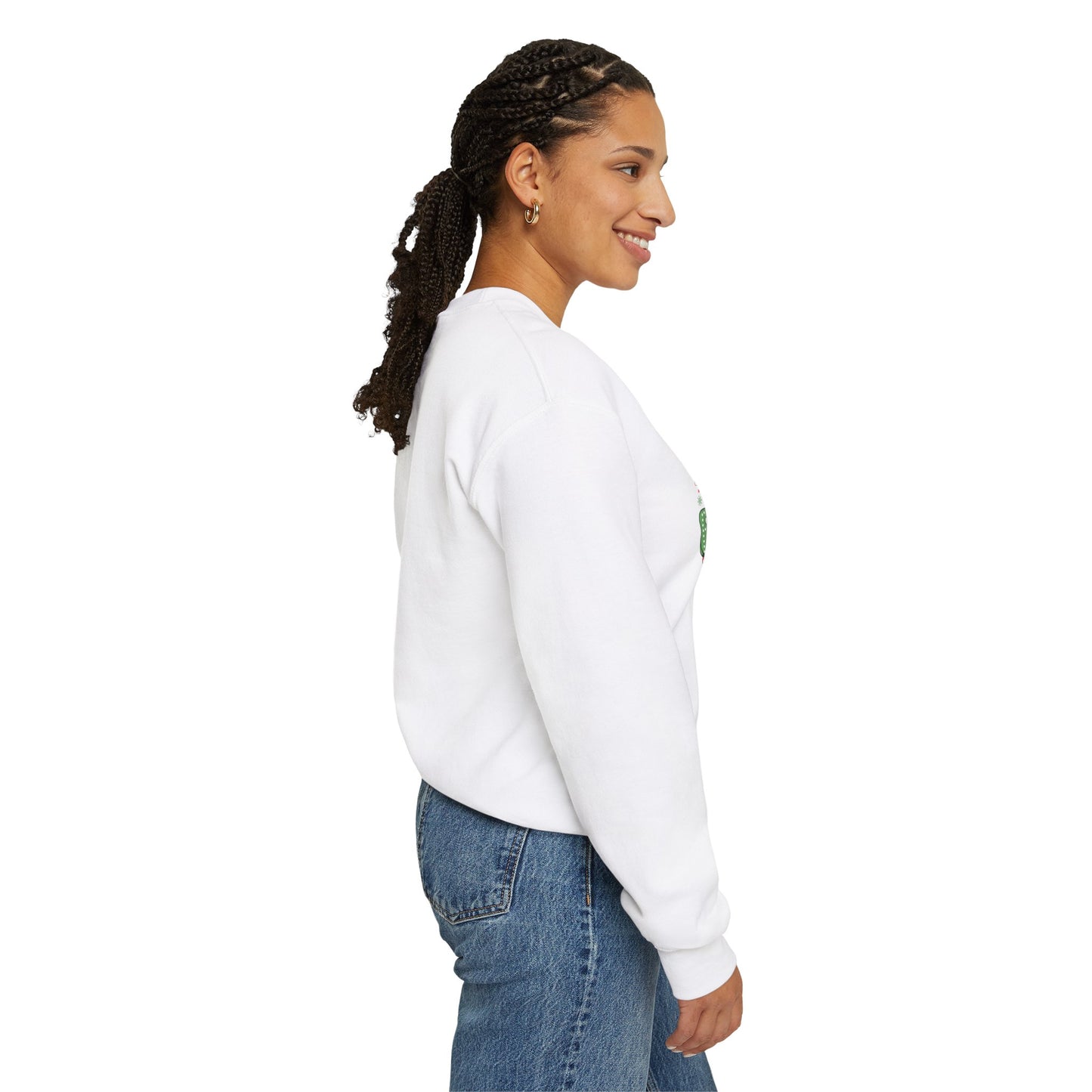 Festive Crewneck Sweatshirt - Dance Like Frosty, Give Like Santa, Love Like Jesus