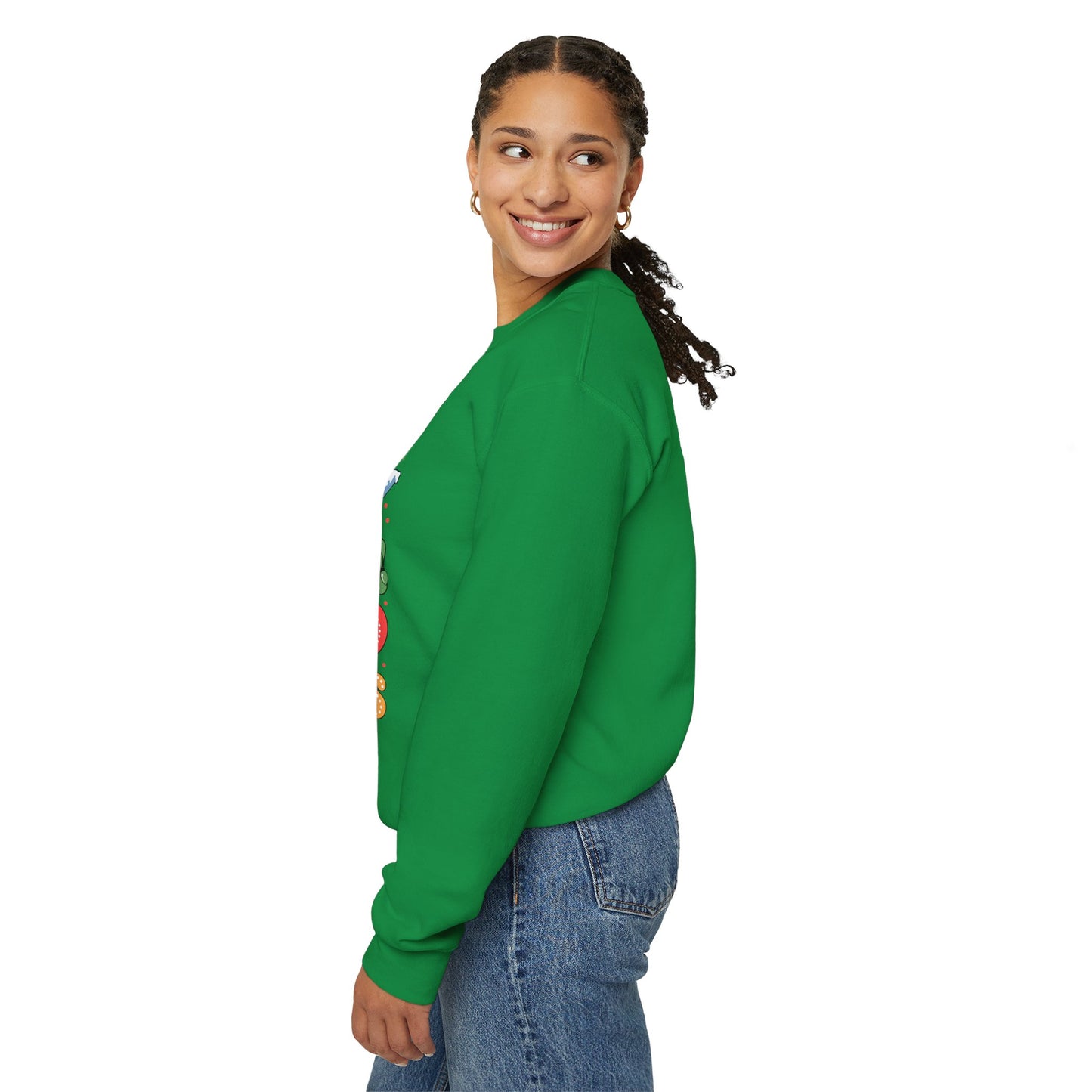 Festive Crewneck Sweatshirt - Dance Like Frosty, Give Like Santa, Love Like Jesus