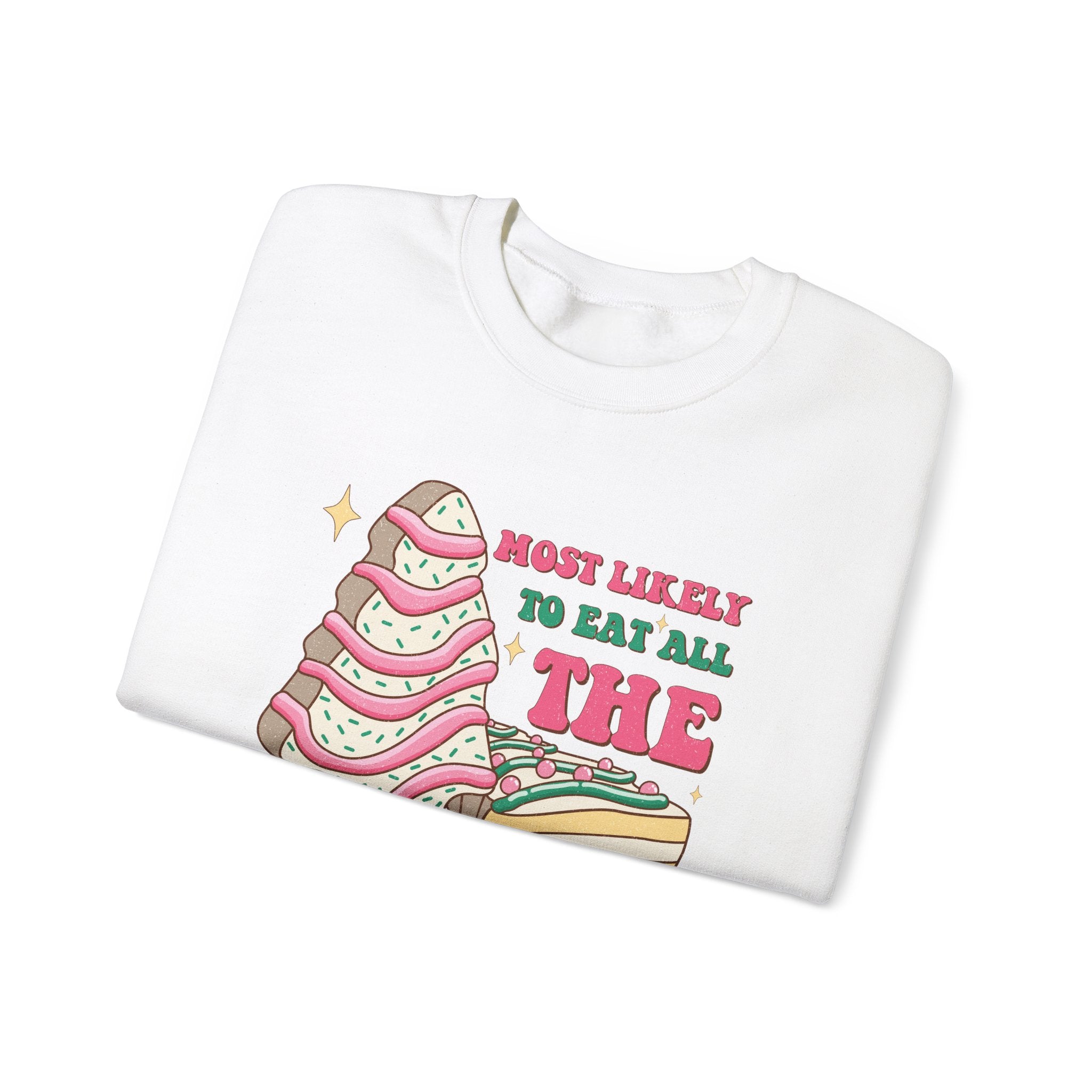 Heavy Blend™ Crewneck Sweatshirt - Most Likely to Eat All the Christmas Tree Cake