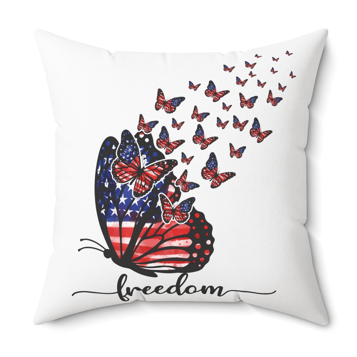 Freedom Butterfly Throw Pillow