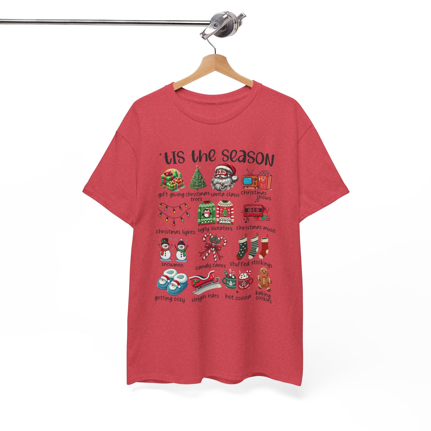 'Tis the Season Heavy Cotton Tee - Holiday Cheer and Festive Fun