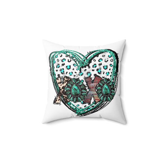 Teal Leopard XOXO Heart