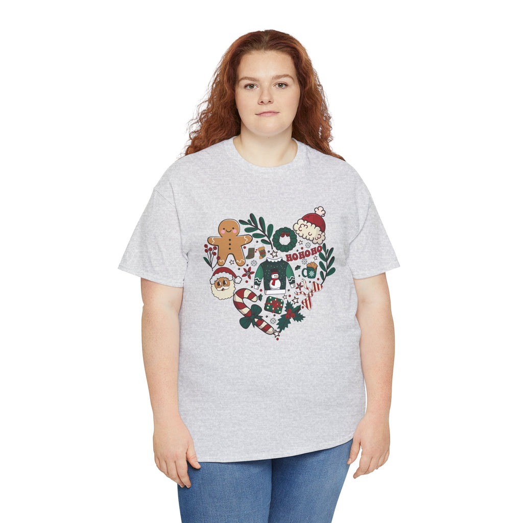Festive Holiday Heart Heavy Cotton Tee