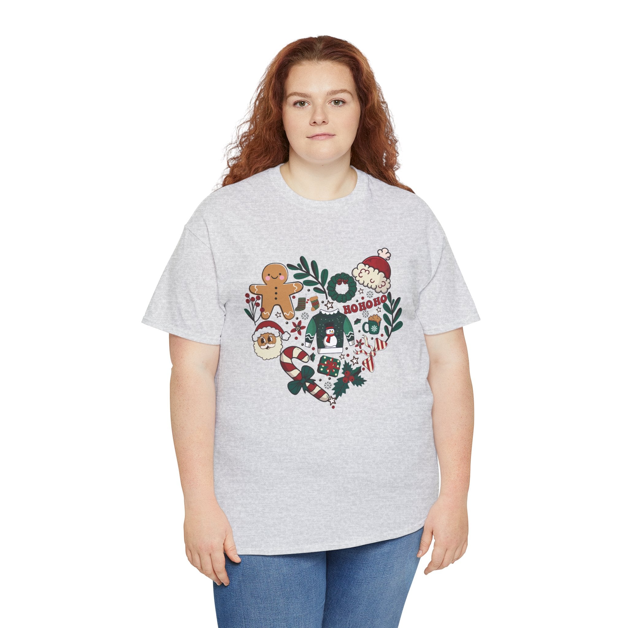 Festive Holiday Heart Heavy Cotton Tee