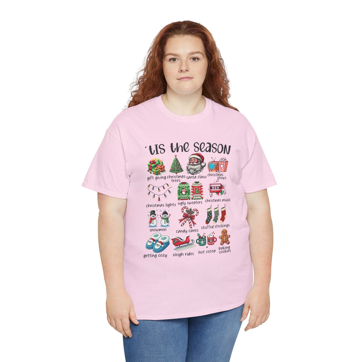 'Tis the Season Heavy Cotton Tee - Holiday Cheer and Festive Fun