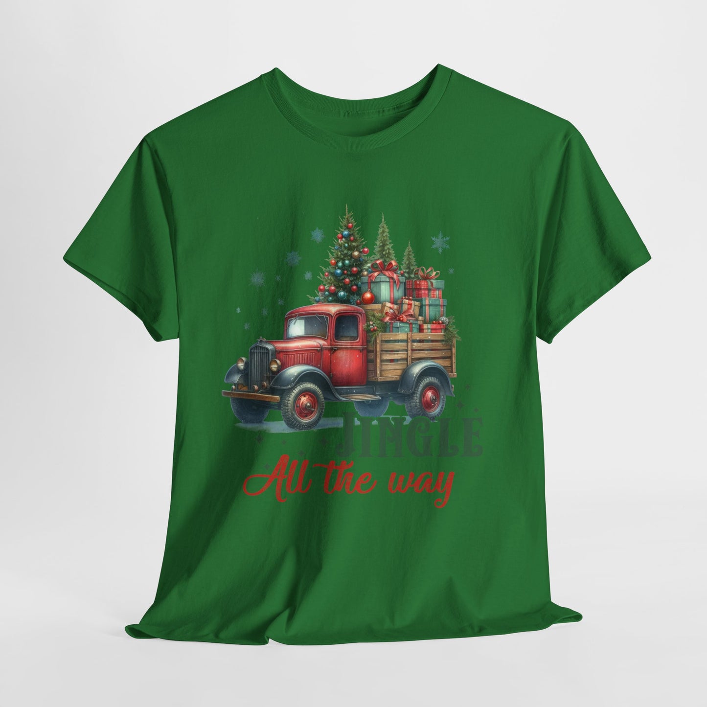 Jingle All the Way Holiday Tee - Heavy Cotton Shirt for Christmas Celebrations
