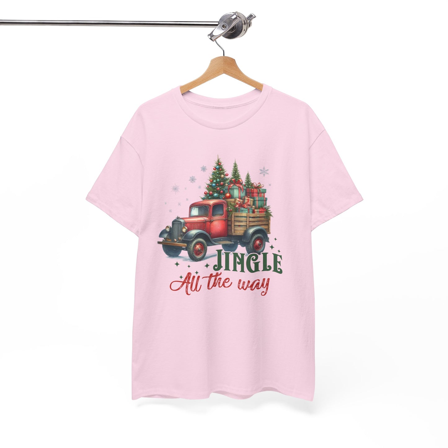 Jingle All the Way Holiday Tee - Heavy Cotton Shirt for Christmas Celebrations