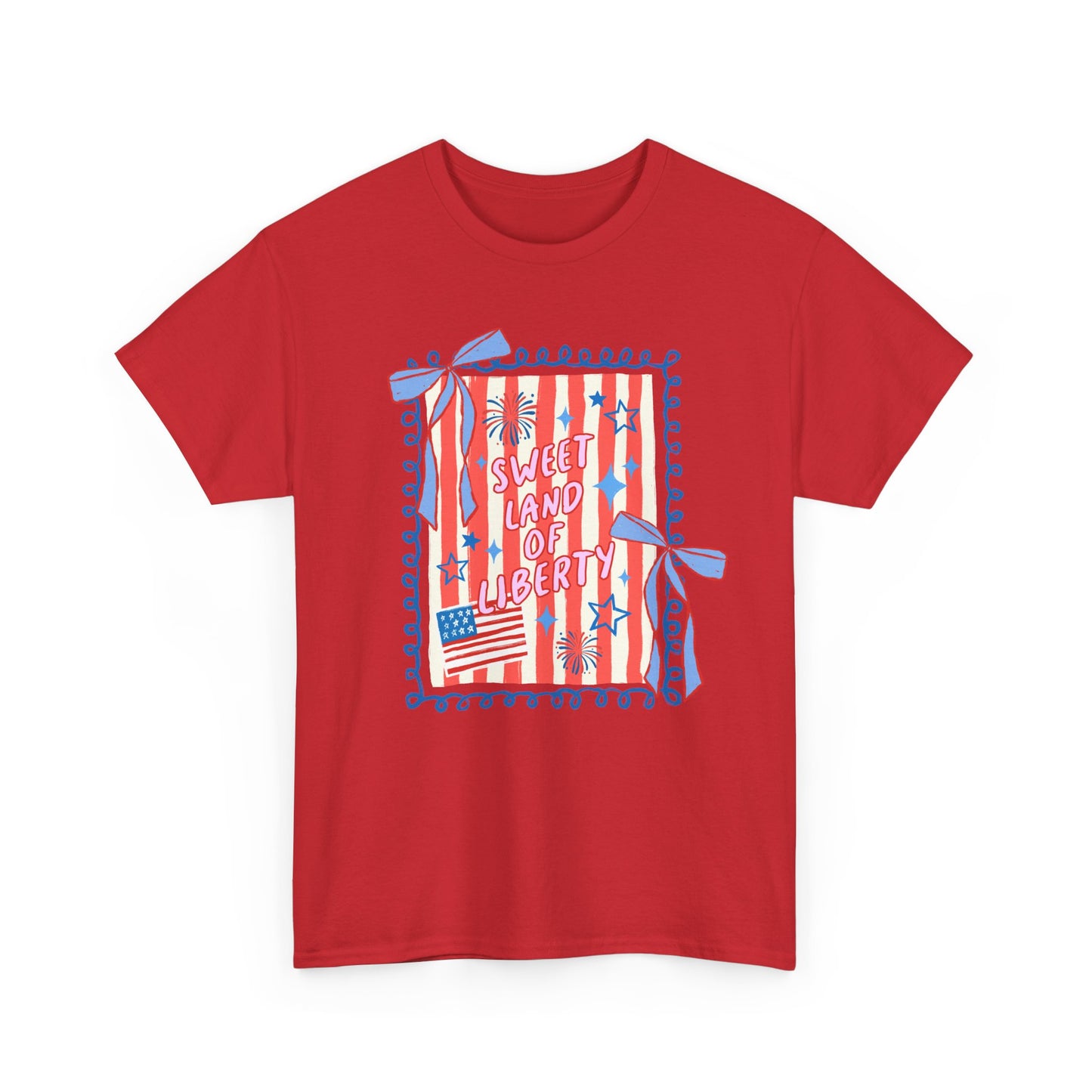 Patriotic 'Land of Liberty' Tee — Red White Blue Flag Graphic T-Shirt
