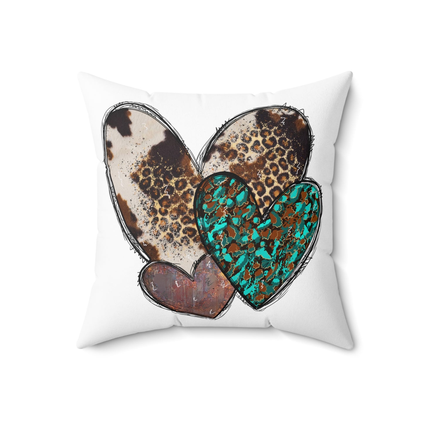 Leopard & Turquoise Hearts