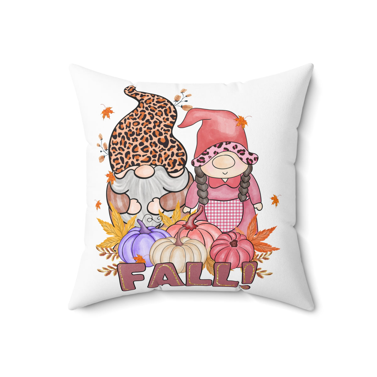 Fall Gnome Pillow — Autumn Pumpkin Gnome Decorative Throw Pillow