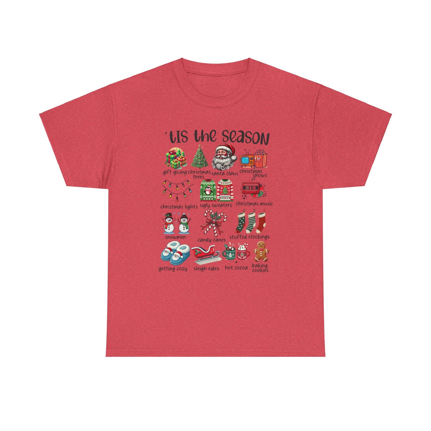 'Tis the Season Heavy Cotton Tee - Holiday Cheer and Festive Fun