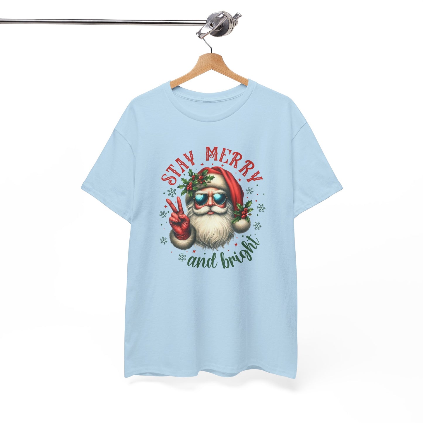 Stay Merry Holiday Heavy Cotton Tee | Fun Christmas Shirt