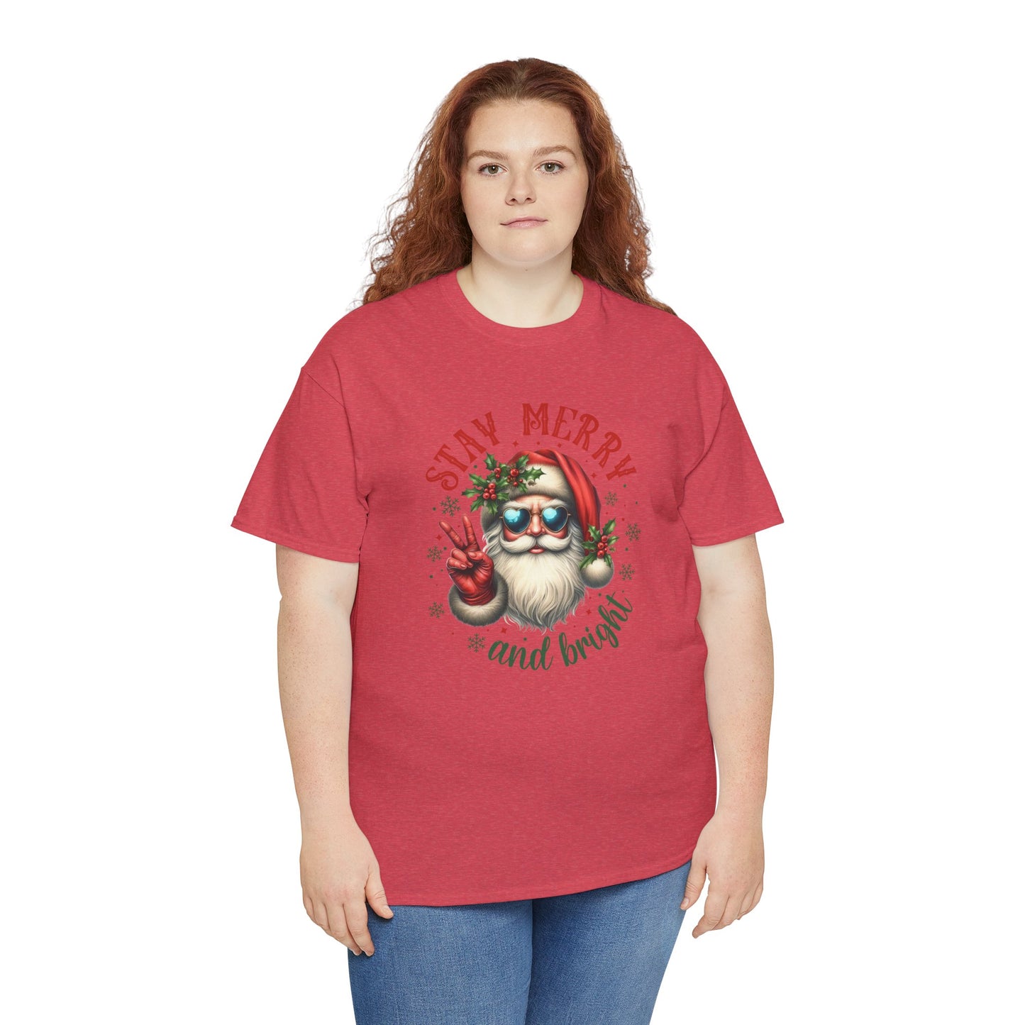 Stay Merry Holiday Heavy Cotton Tee | Fun Christmas Shirt