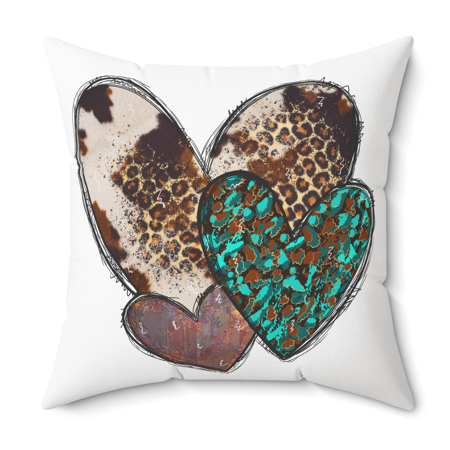 Leopard & Turquoise Hearts