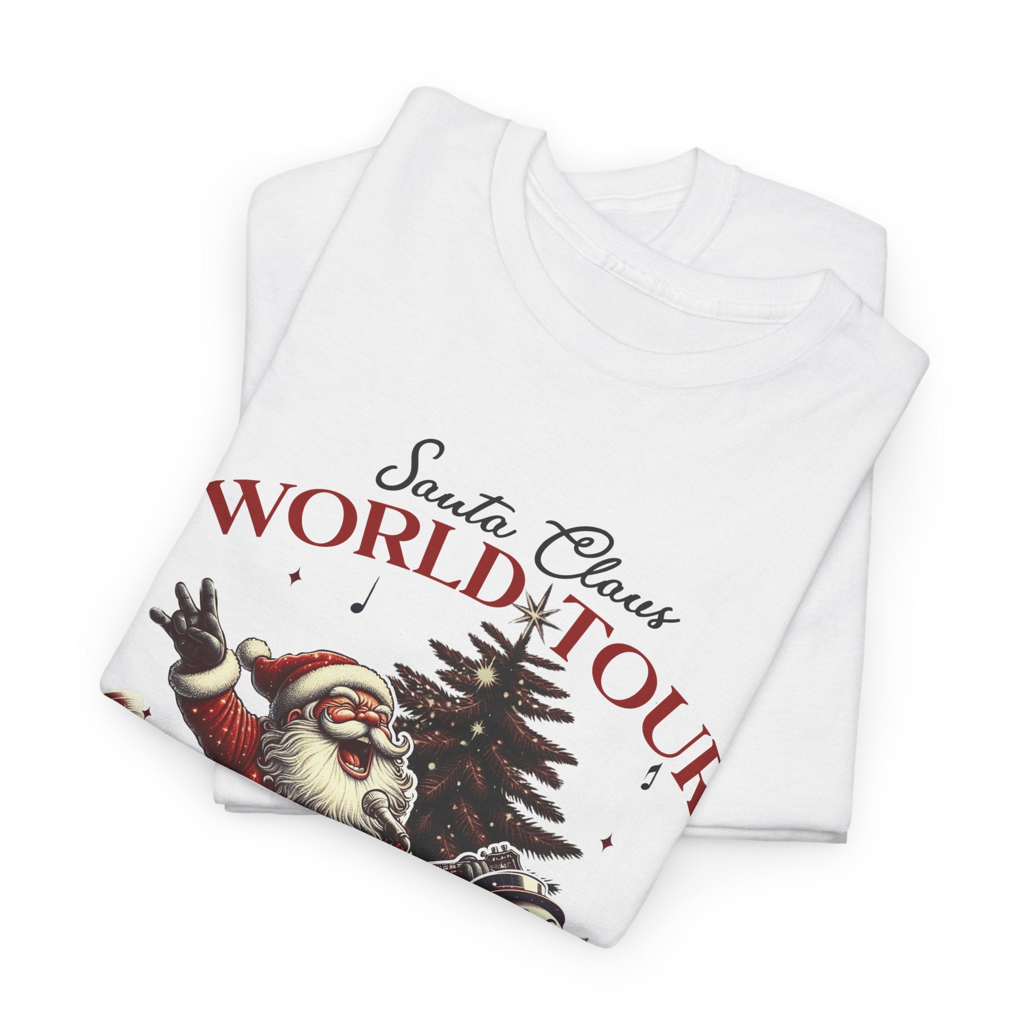 Christmas Santa Claus World Tour Tee - Heavy Cotton T-Shirt