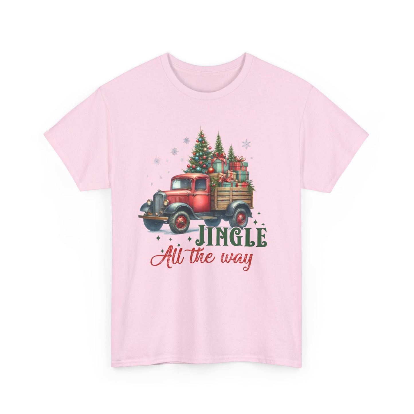 Jingle All the Way Holiday Tee - Heavy Cotton Shirt for Christmas Celebrations