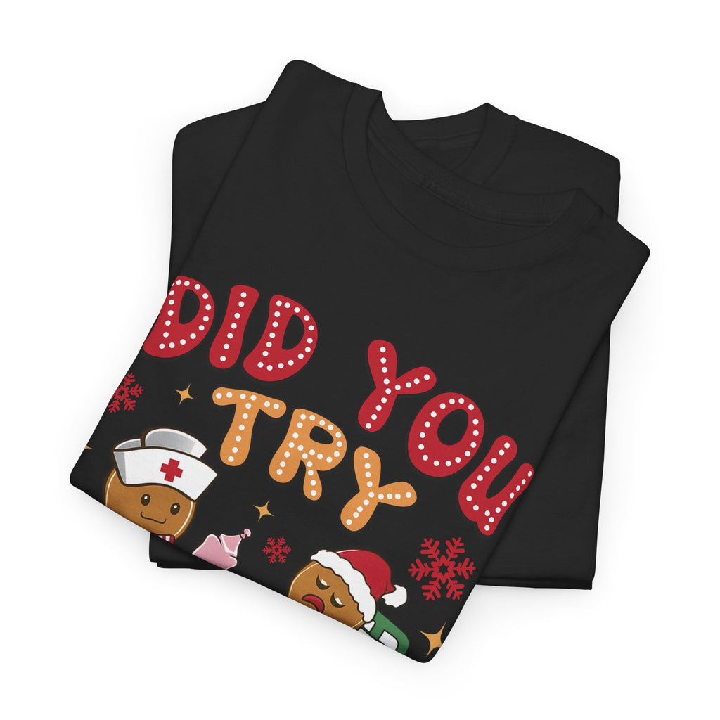 Playful Holiday Heavy Cotton Tee - 'Did You Try Icing It?'